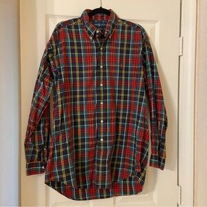 Ralph Lauren Men’s Long Sleeve Button Down Plaid Blake Shirt Medium 2Ply cotton